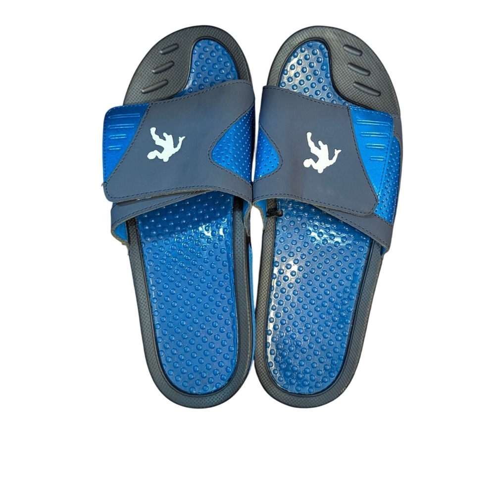 AND1 Mens Slide Sandals Blue Grey Adjustable Strap MNAN29ES043 Size 12